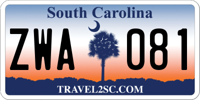 SC license plate ZWA081