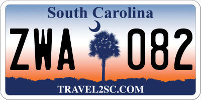SC license plate ZWA082