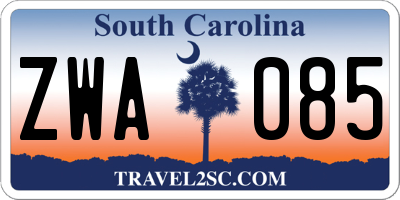 SC license plate ZWA085