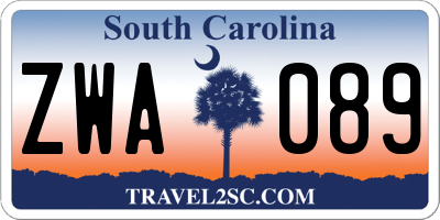 SC license plate ZWA089