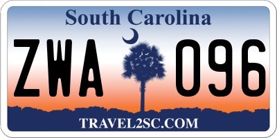 SC license plate ZWA096