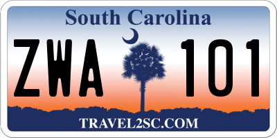 SC license plate ZWA101