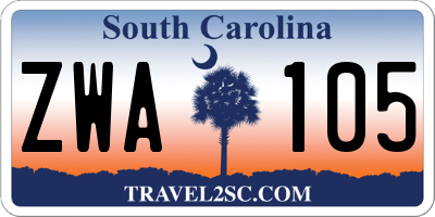 SC license plate ZWA105