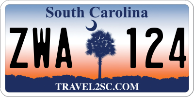 SC license plate ZWA124