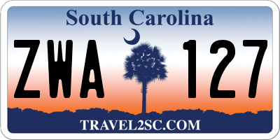 SC license plate ZWA127