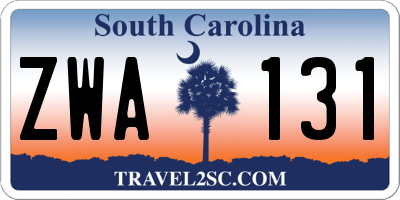 SC license plate ZWA131