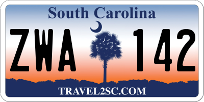 SC license plate ZWA142