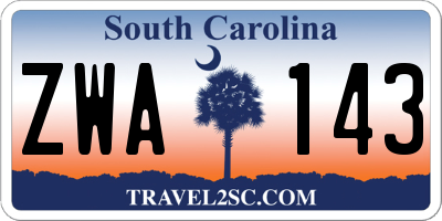 SC license plate ZWA143