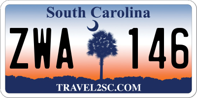 SC license plate ZWA146
