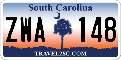 SC license plate ZWA148