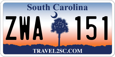 SC license plate ZWA151