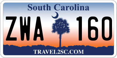 SC license plate ZWA160