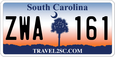 SC license plate ZWA161