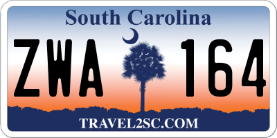 SC license plate ZWA164