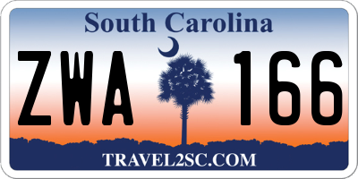 SC license plate ZWA166