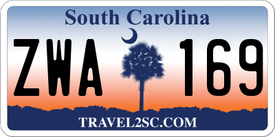 SC license plate ZWA169