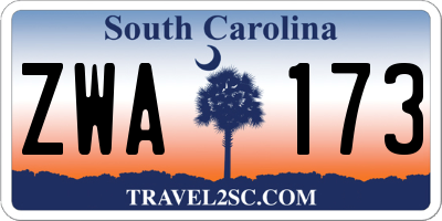 SC license plate ZWA173