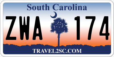 SC license plate ZWA174