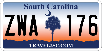 SC license plate ZWA176