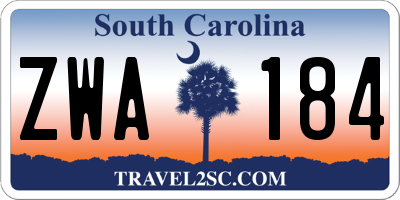 SC license plate ZWA184