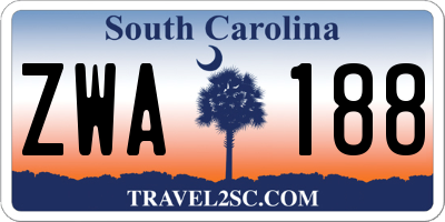 SC license plate ZWA188