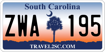 SC license plate ZWA195