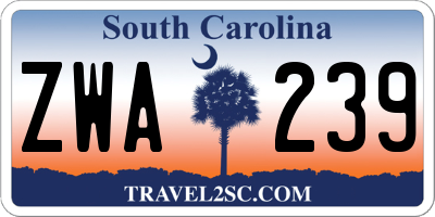 SC license plate ZWA239