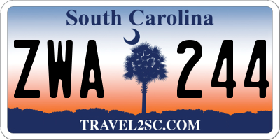 SC license plate ZWA244