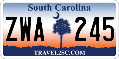 SC license plate ZWA245