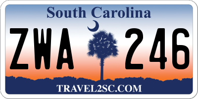 SC license plate ZWA246