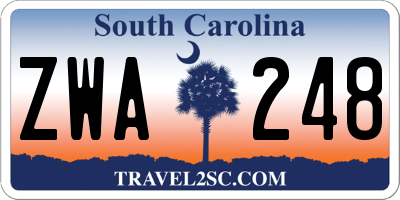 SC license plate ZWA248