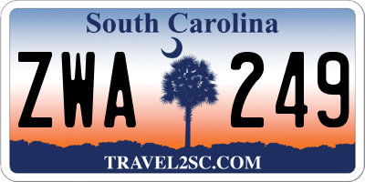 SC license plate ZWA249