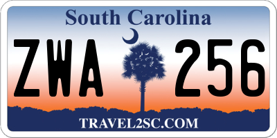 SC license plate ZWA256