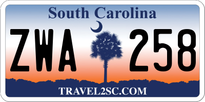 SC license plate ZWA258
