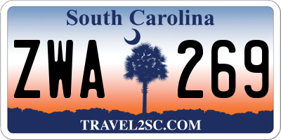 SC license plate ZWA269