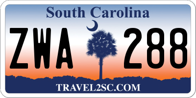 SC license plate ZWA288