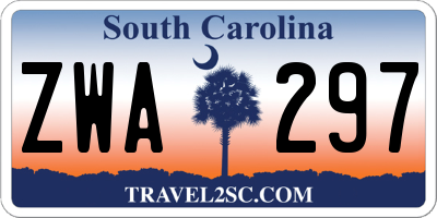 SC license plate ZWA297
