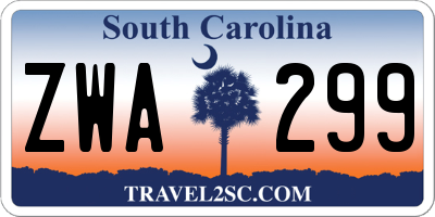 SC license plate ZWA299