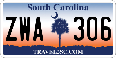 SC license plate ZWA306