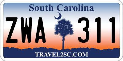 SC license plate ZWA311