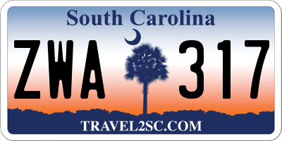 SC license plate ZWA317