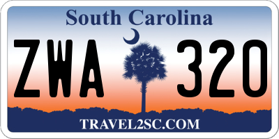 SC license plate ZWA320