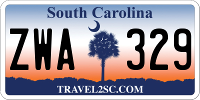 SC license plate ZWA329
