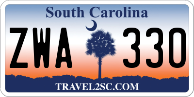 SC license plate ZWA330