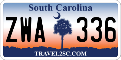 SC license plate ZWA336