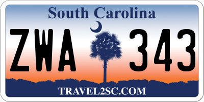 SC license plate ZWA343