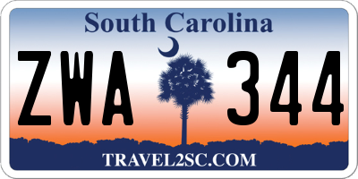 SC license plate ZWA344