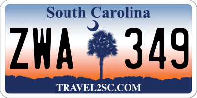 SC license plate ZWA349