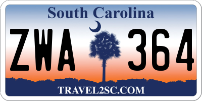SC license plate ZWA364