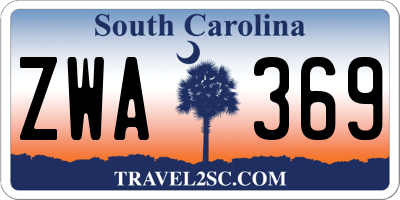 SC license plate ZWA369